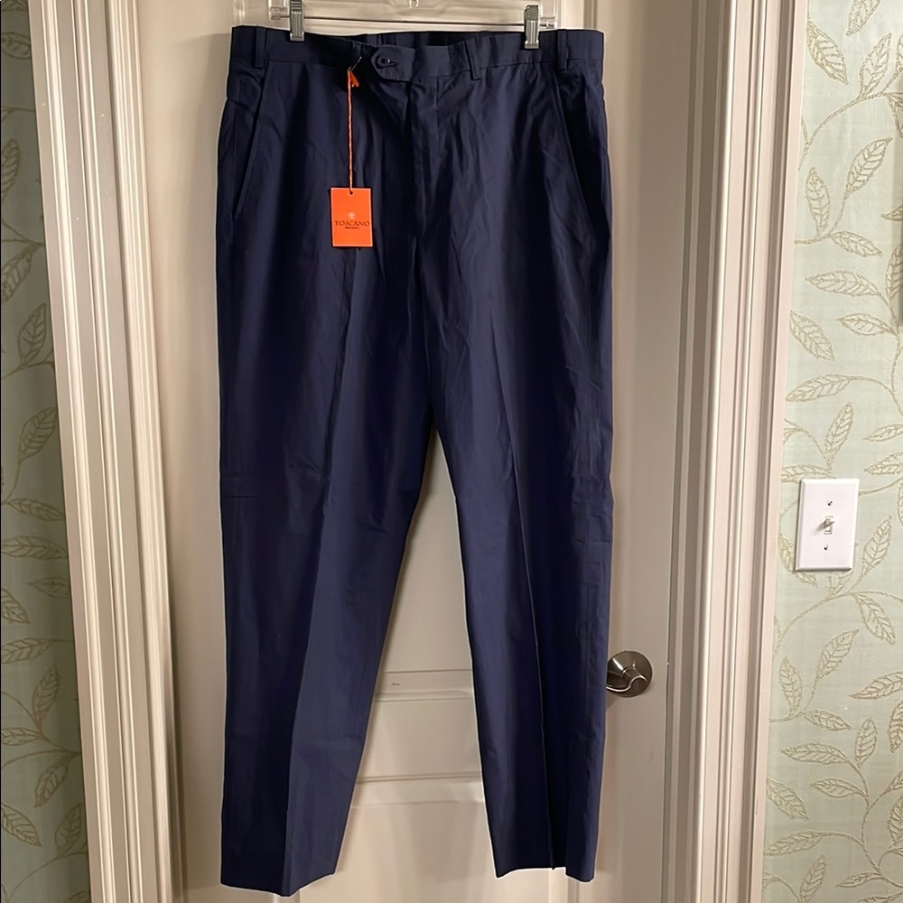 Toscano NWT Made in Italy Navy Cotton Pants 35